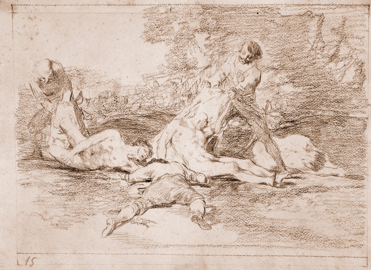 Savaşın Felaketleri: Bundan yararlanıyorlar (hazırlık çizimi by Francisco de Goya