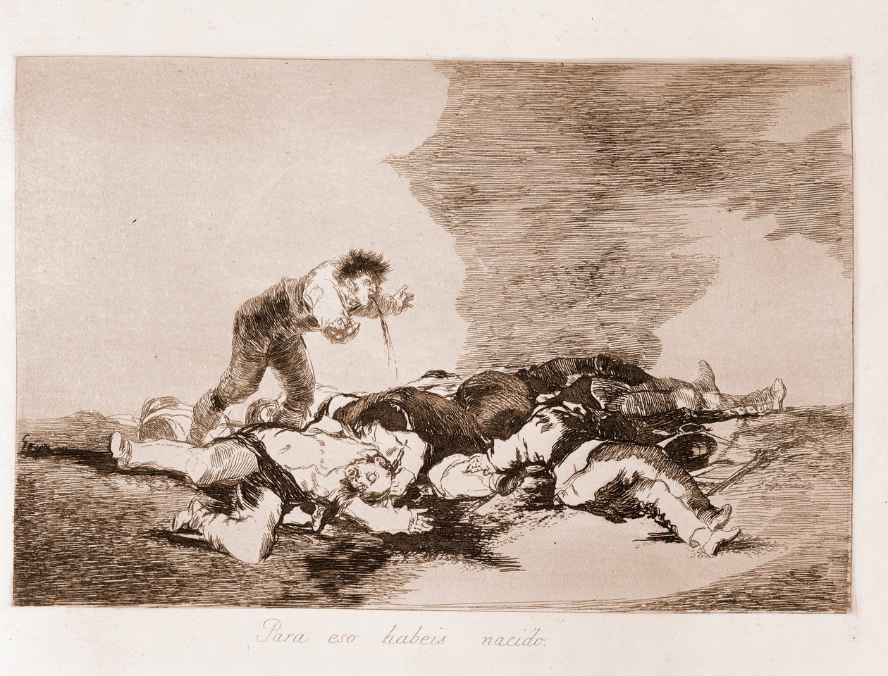 Savaşın Felaketleri: Bu yüzden doğdunuz (bir hazırlık çiziminden by Francisco de Goya