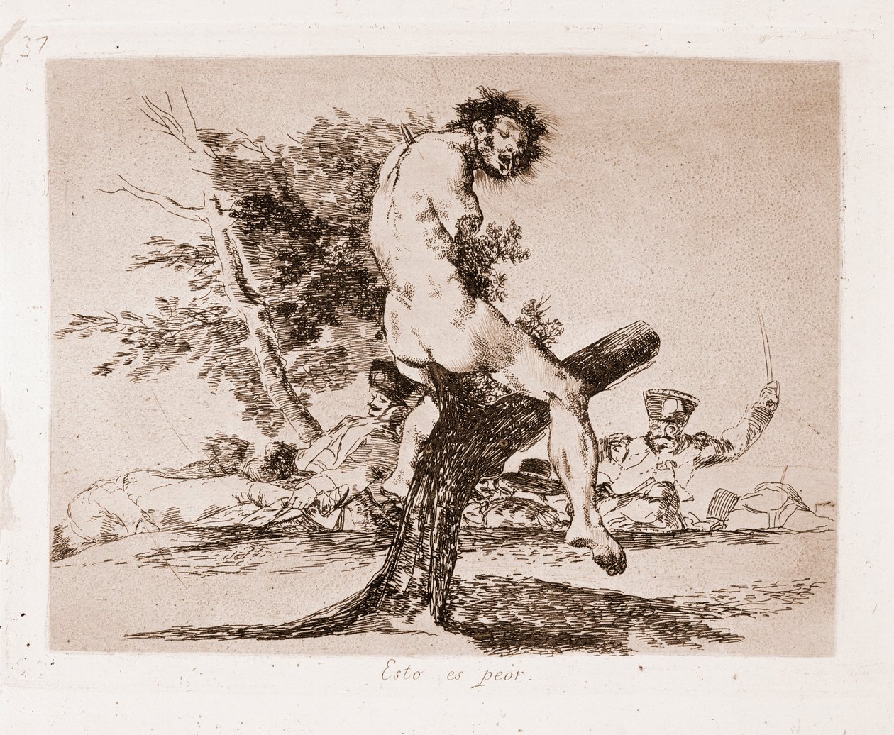 Savaşın Felaketleri : Bu daha kötü (Hazırlık çiziminden gravür by Francisco de Goya