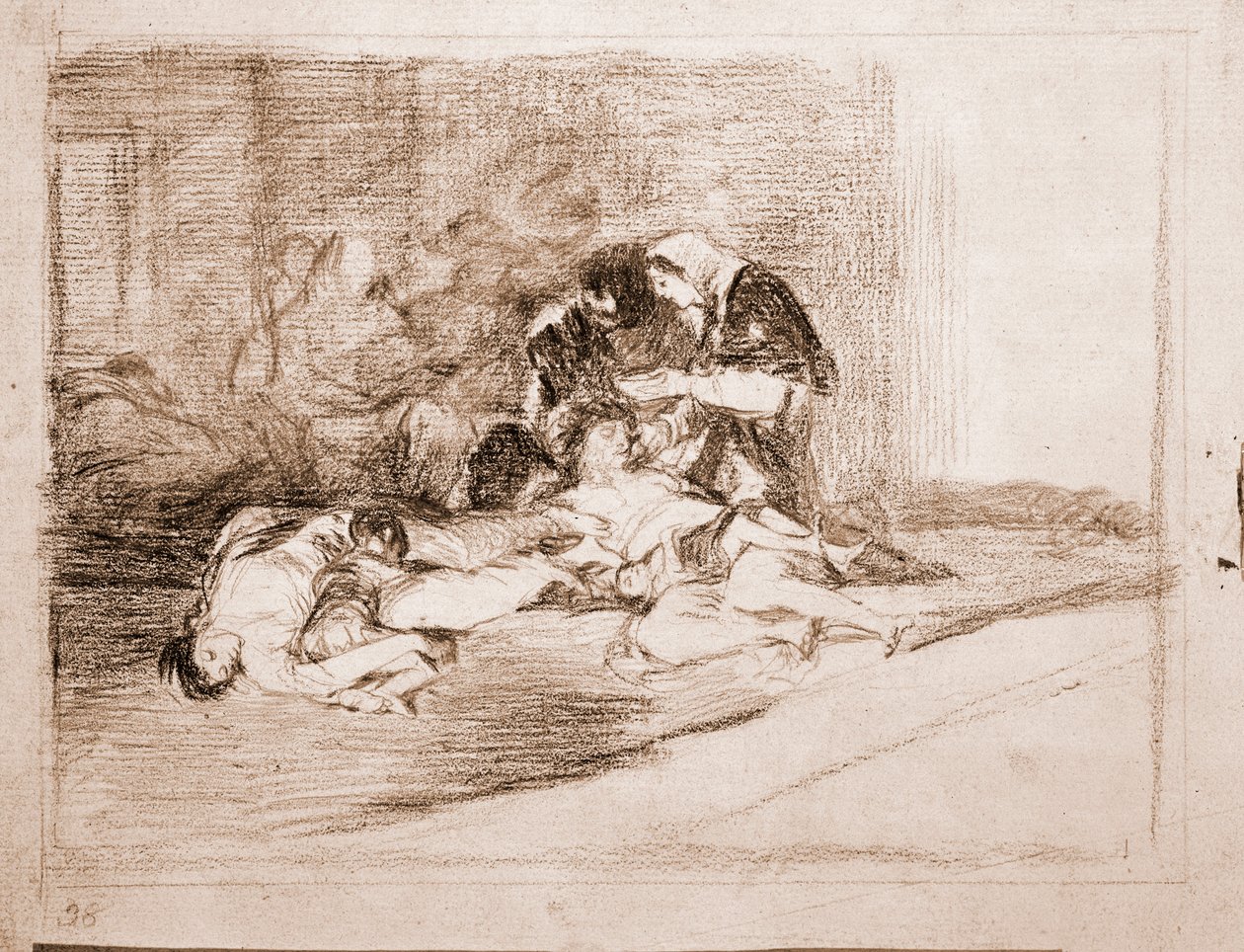 Savaşın Felaketleri: Kase ne işe yarar? (hazırlık çizimi by Francisco de Goya