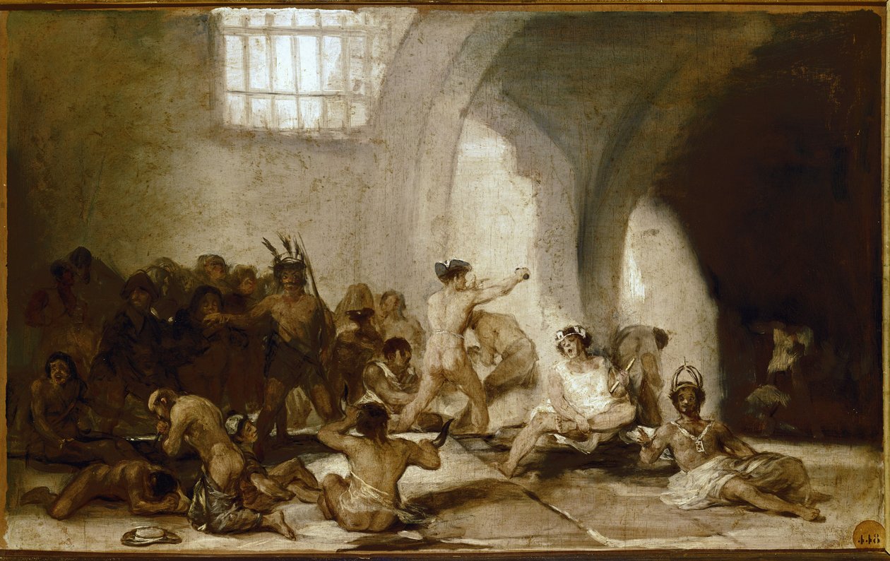 Çılgın ev. (tahta üzerine yağ by Francisco de Goya