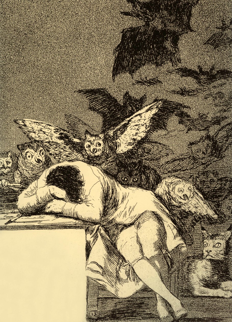 Aklın uykusu canavarlar yaratır (Caprice 43) by Francisco Jose de Goya y Lucientes