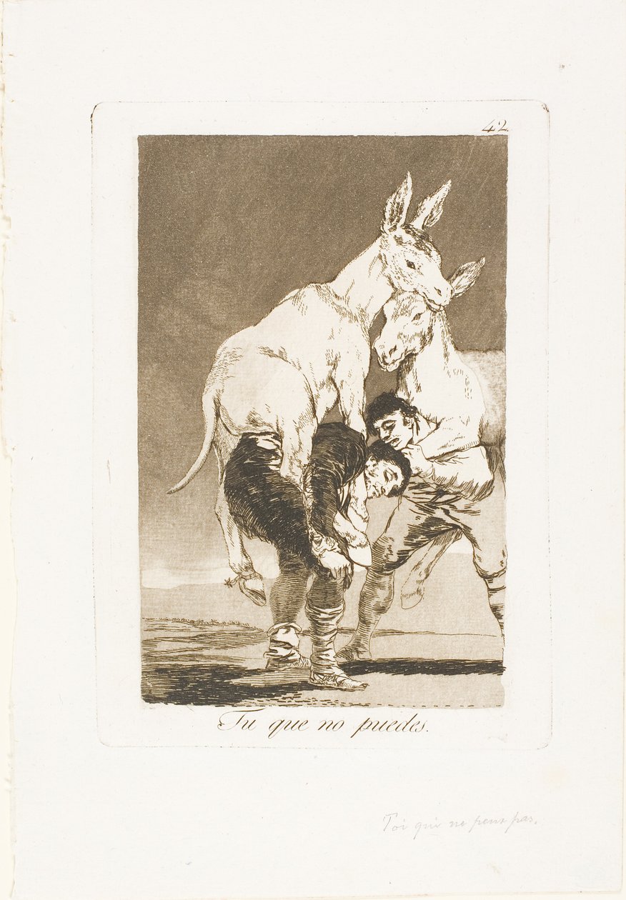 Yapamayan Sen, Los Caprichos'tan 42 numaralı plaka by Francisco Jose de Goya y Lucientes