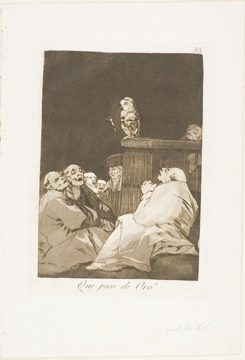 Ne Altın Gaga!, Los Caprichos'tan 53 numaralı plaka by Francisco Jose de Goya y Lucientes