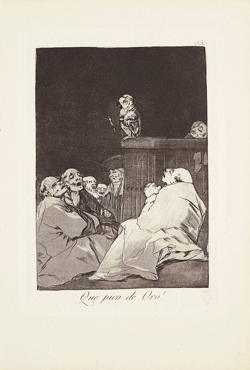 Ne altın bir gaga! (Que pico de oro) Plaka 53: Los Caprichos by Francisco Jose de Goya y Lucientes