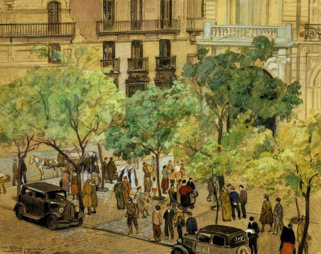 ELDE EDİLMİŞ BİR SARAY – 1937 – RESİM / KARTON – 240X305 CM– by Francisco Llorens Diaz
