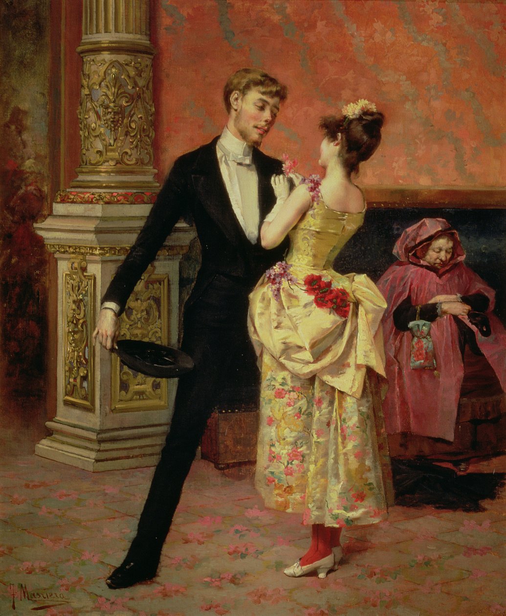 Lyceum Tiyatrosu Fuayesi (tuval üzerine yağlı boya) by Francisco Masriera y Manovens