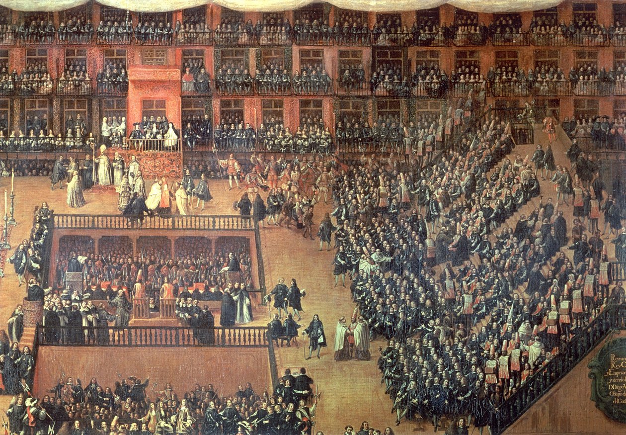 Auto de Fe, Plaza Mayor, Madrid, 30 Haziran 1680 (detay) by Francisco Rizi