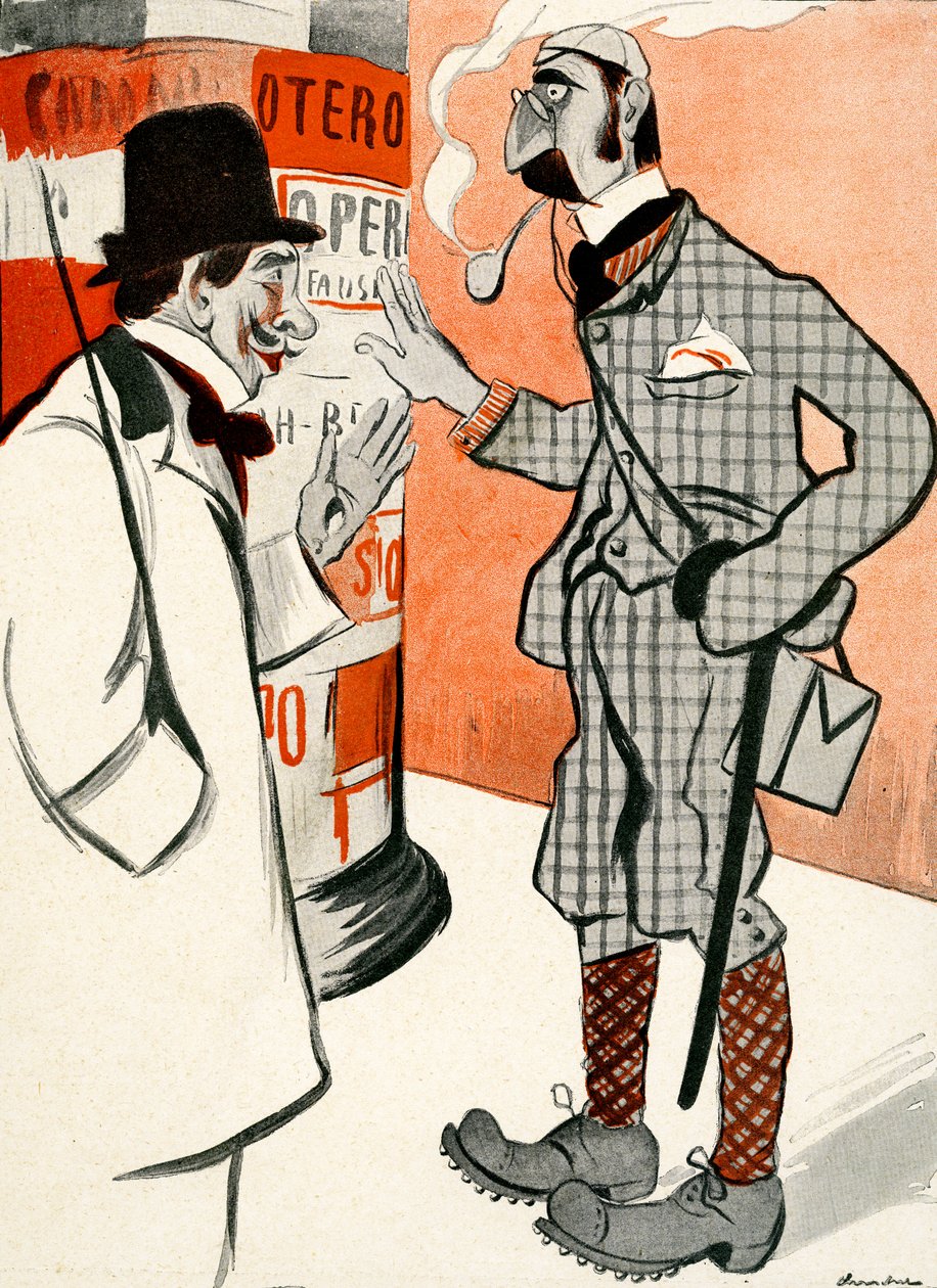 A Frenchman tells an Englishman how he should dress for the Opera, 1903 . by Francisco Sancha y Lengo