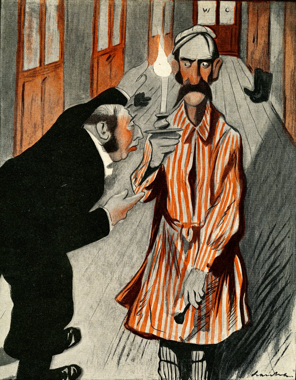 Huysuz bir İngiliz, bir Fransız otelinde bir personel tarafından yardım ediliyor, 1903 by Francisco Sancha y Lengo