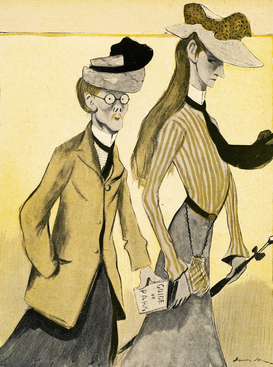 A young English Woman in France with her chaperone, 1903  by Francisco Sancha y Lengo