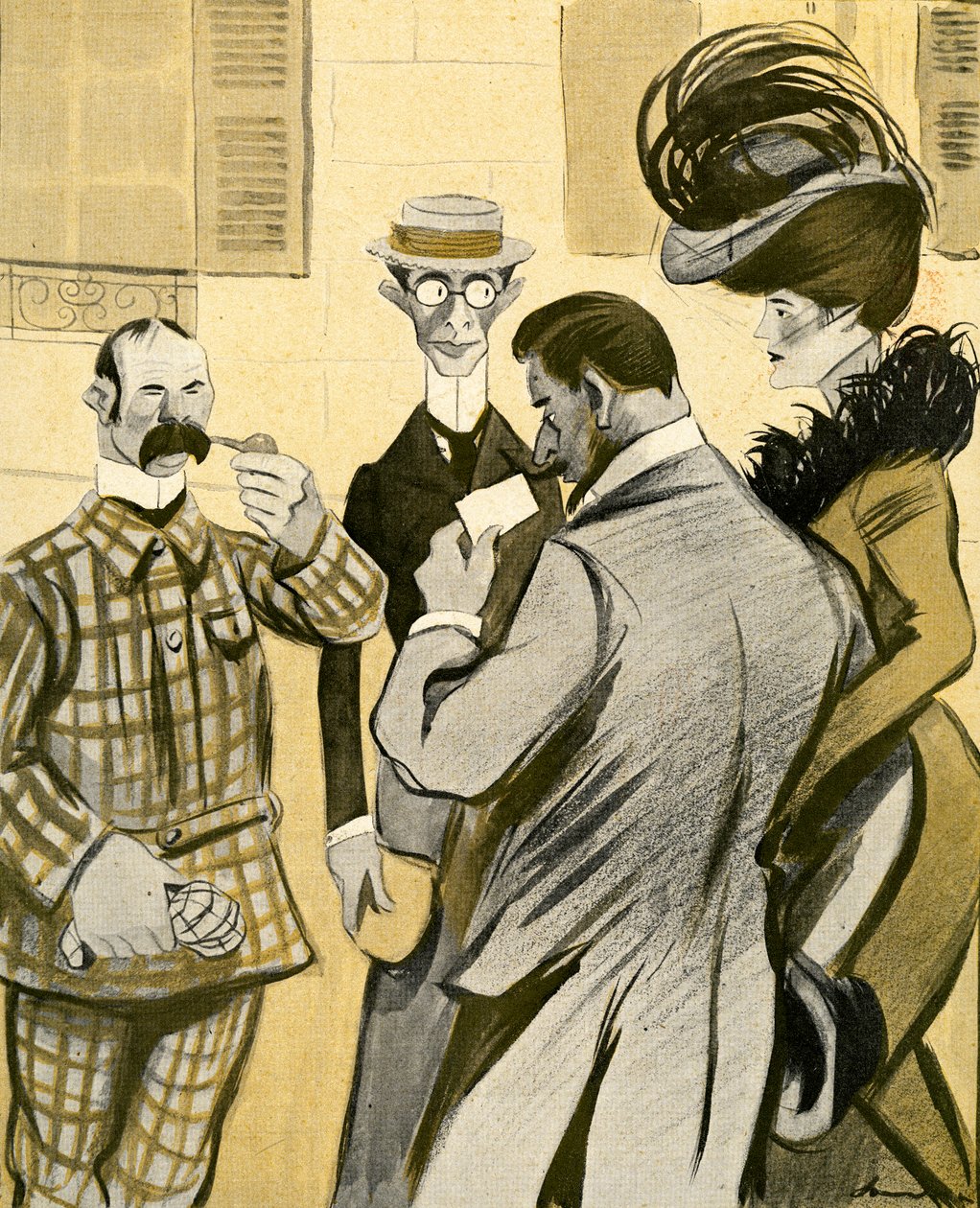 İki İngiliz beceriksizce çekici bir Fransız çiftten kötü Fransızca, 1903