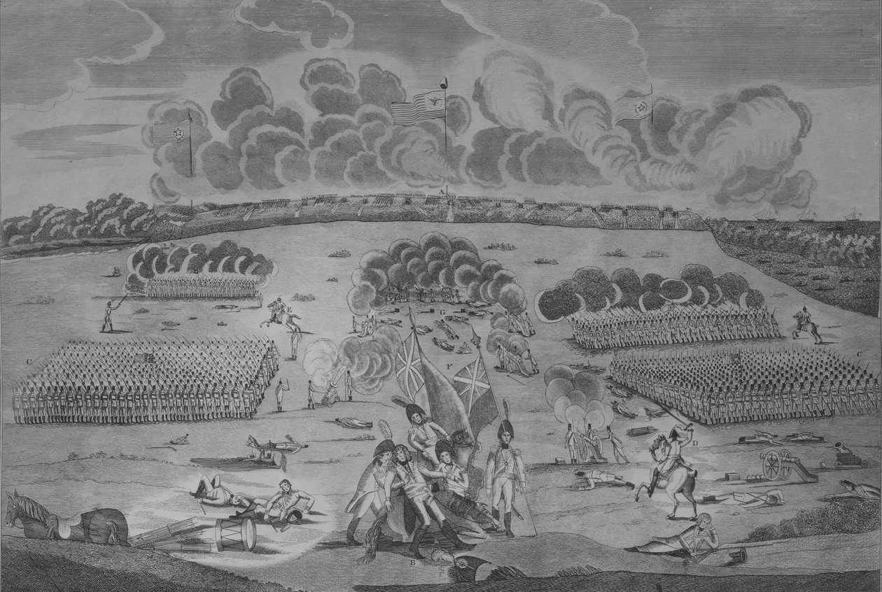 New Orleans Şehri Yakınlarındaki Savaşın Doğru Bir Görünümü 8 Ocak 1815, yaklaşık. 1816. by Francisco Scacki
