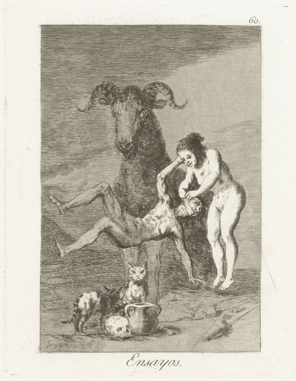 Beproevingen Ensayos (nesne üzerine başlık) Los Caprichos (dizi başlığı) by Francisco de Goya