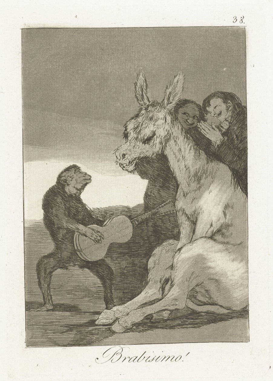 Bravo! Brabisimo! (nesne üzerindeki başlık) Los Caprichos (dizi başlığı) by Francisco de Goya