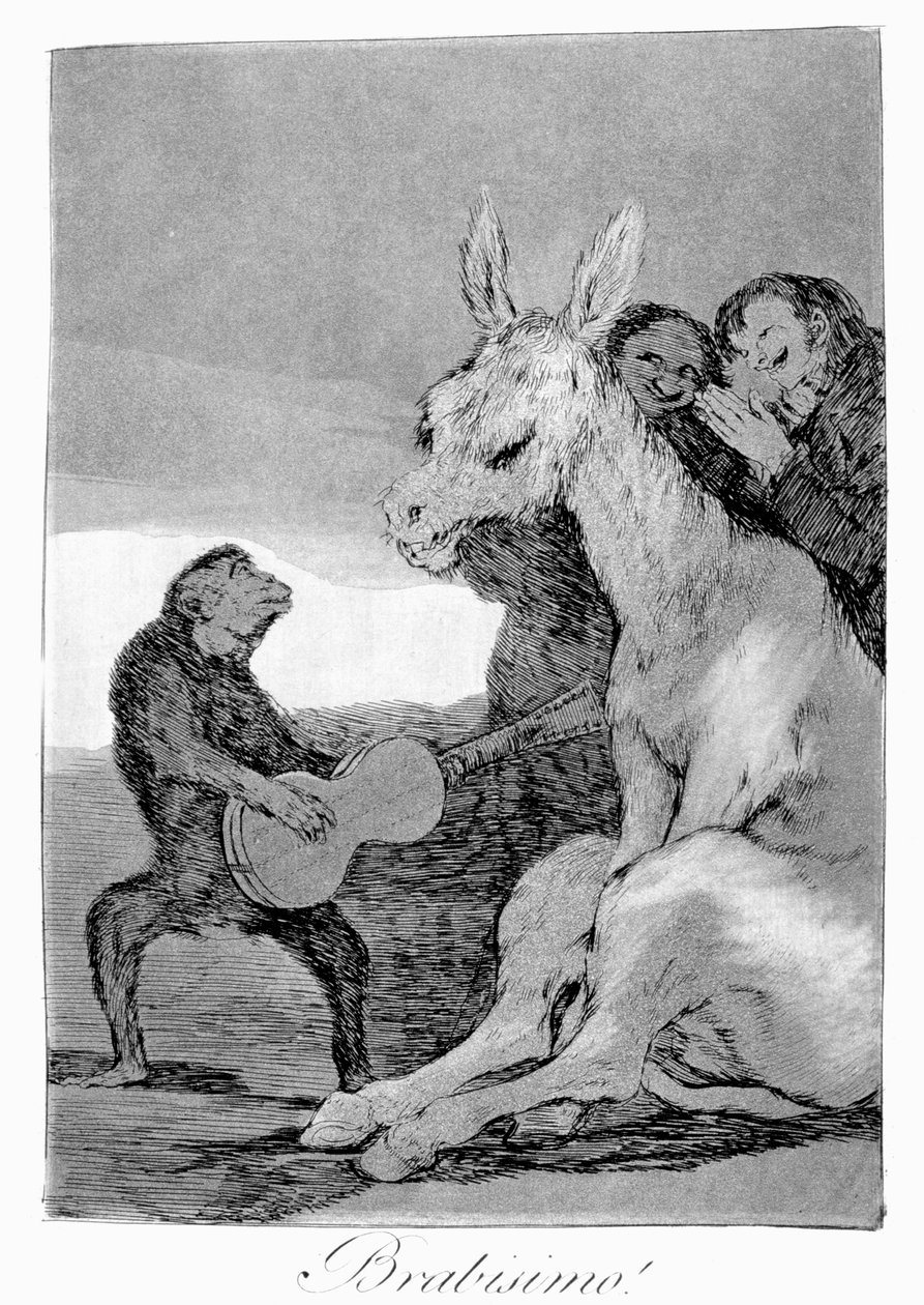 Bravo! Müzikal akşamların karikatürü, 1799 by Francisco de Goya