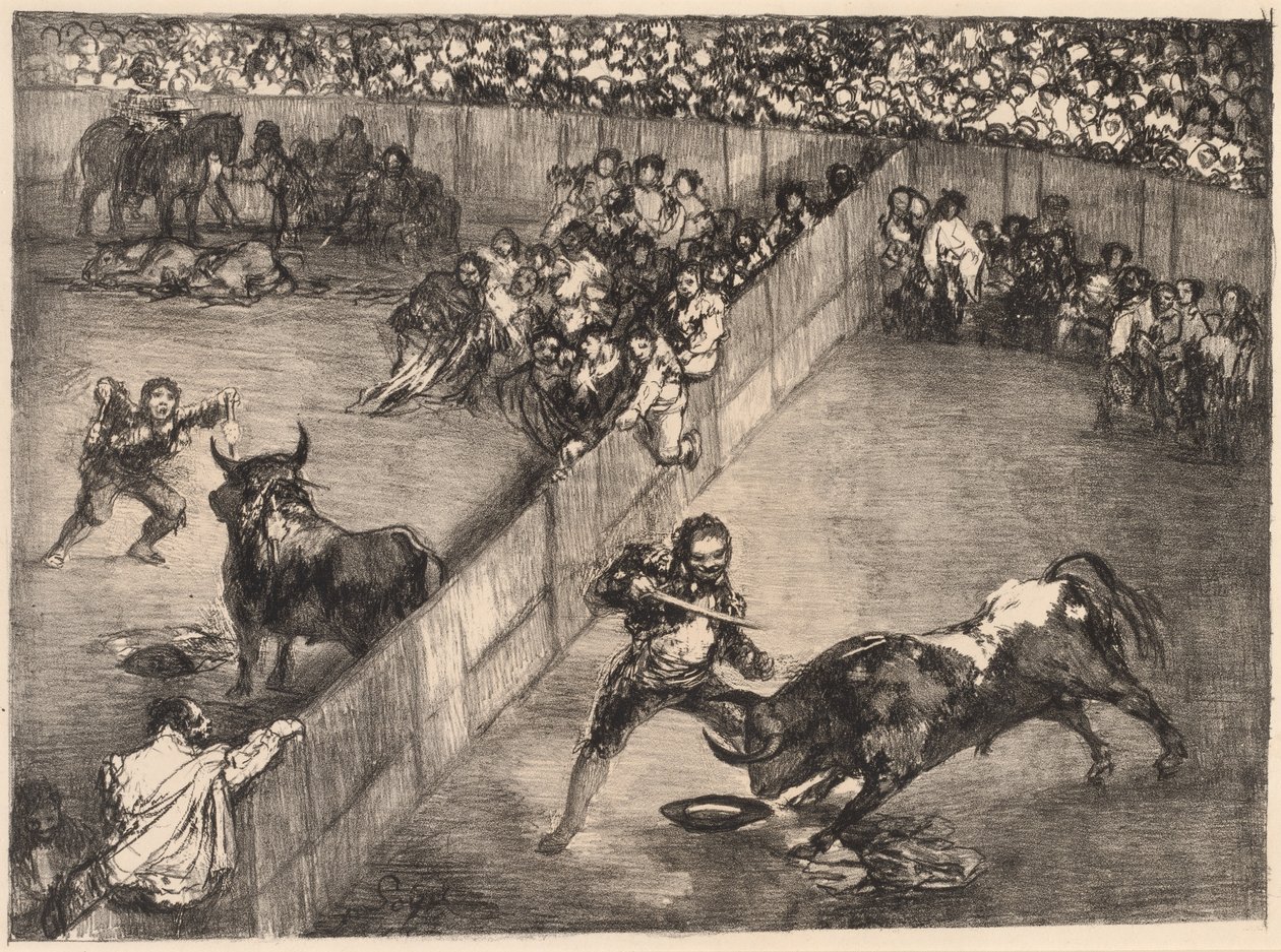 Bölünmüş Halkada Boğa Güreşi by Francisco de Goya