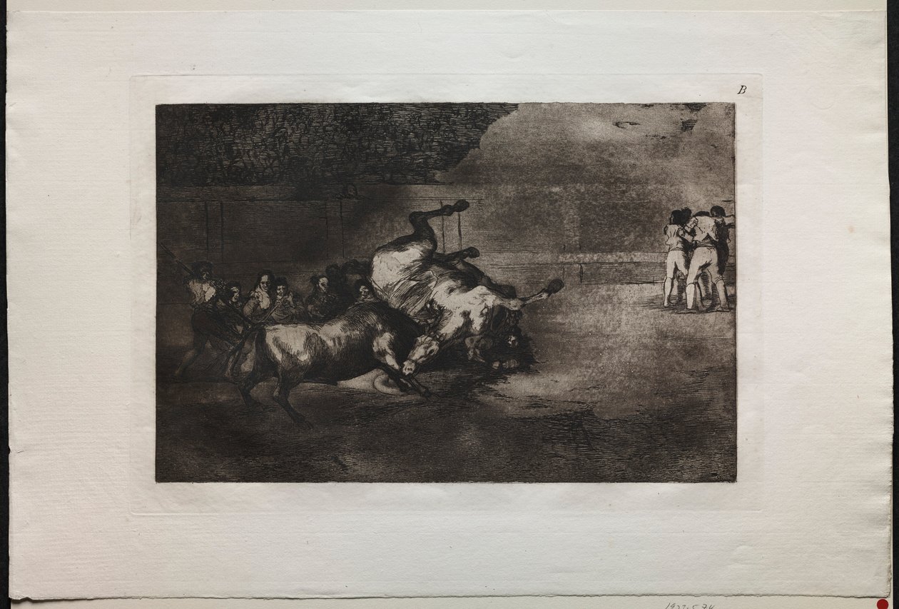 Boğa Güreşi: Boğa Tarafından Atılan Bir At, 1876. by Francisco de Goya