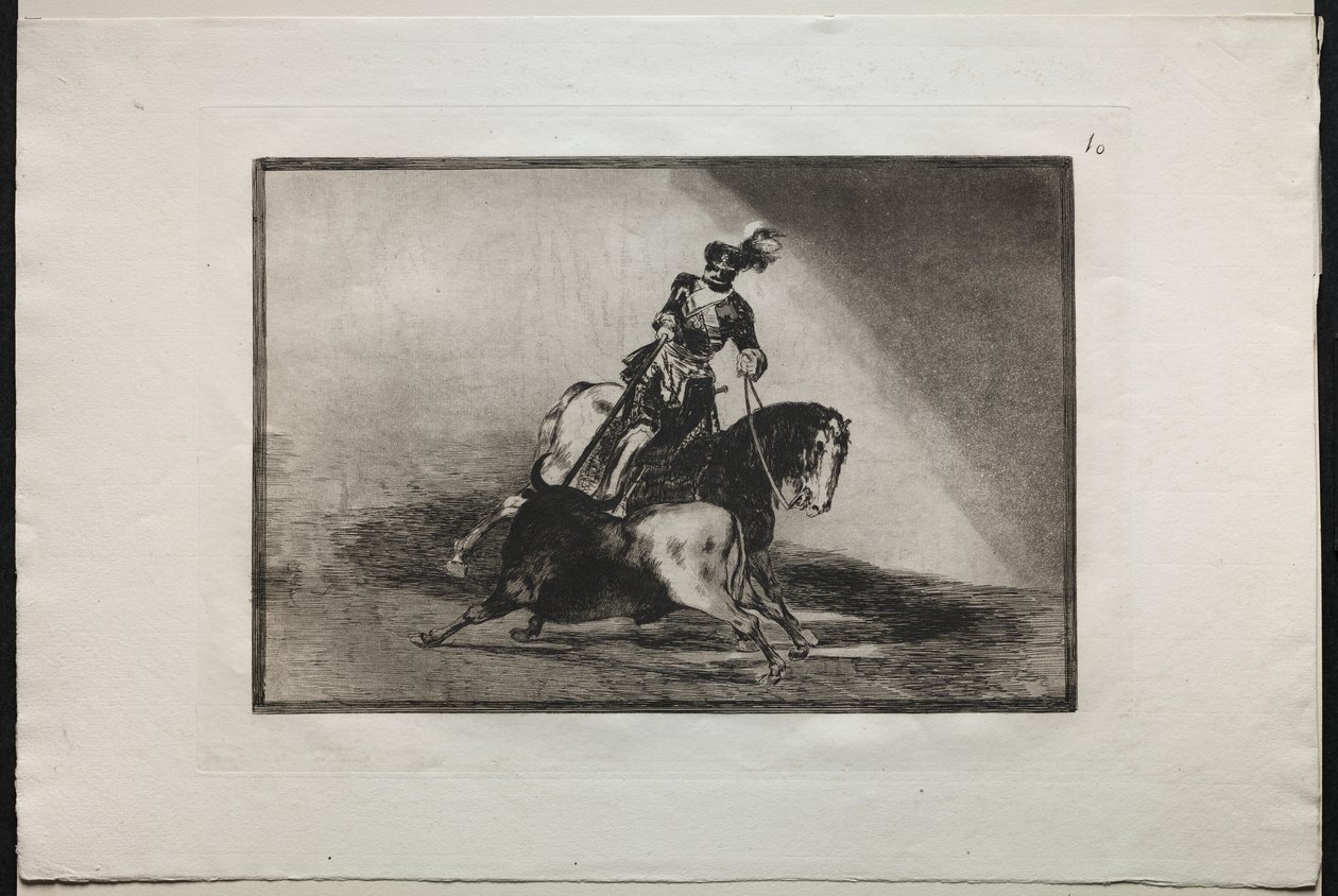 Boğa Güreşi: Charles V bir boğayı mızraklıyor by Francisco de Goya