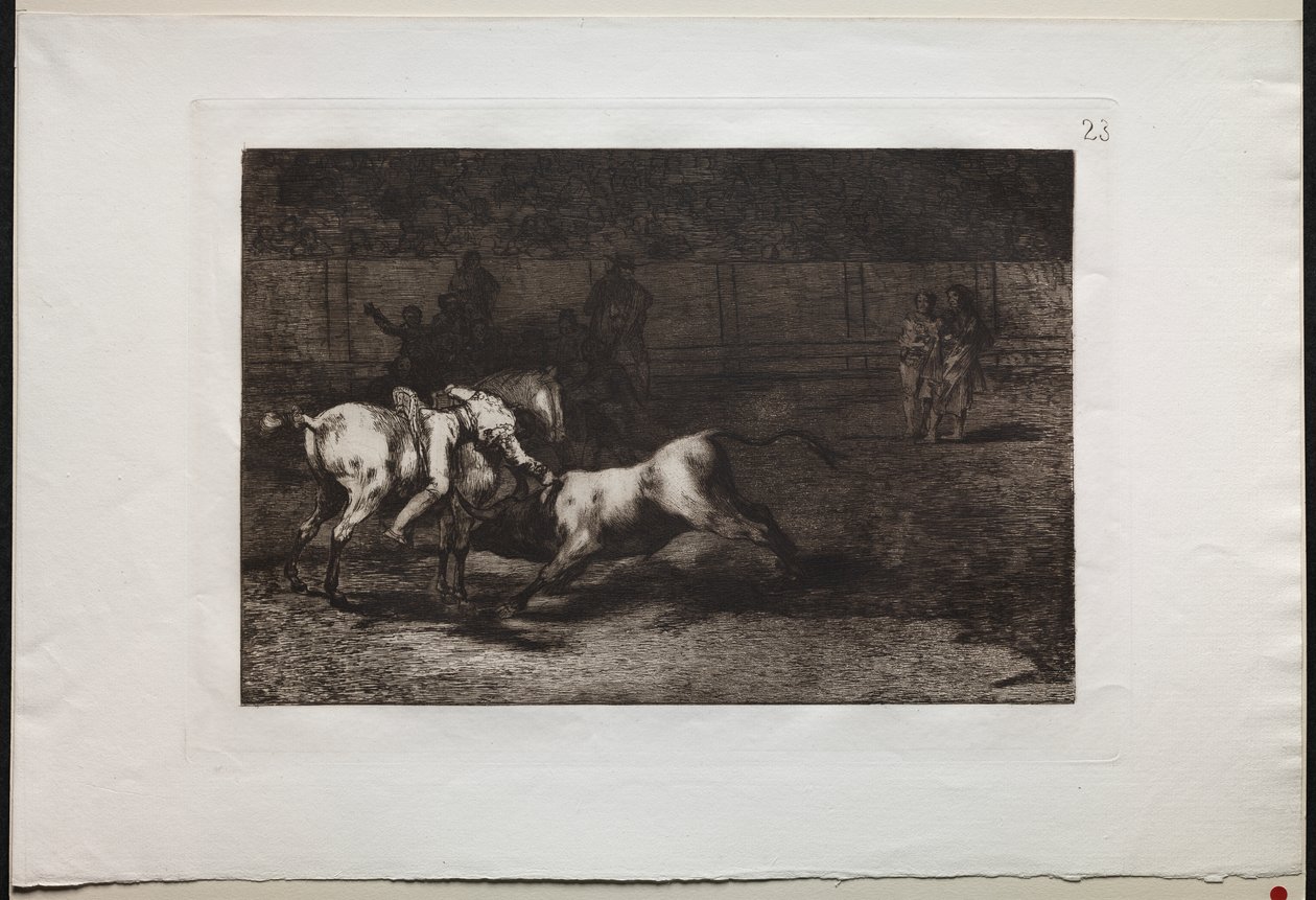 Boğa Güreşi: Mariano Ceballos, diğer adı Kızılderili, Boğayı Atından Öldürüyor by Francisco de Goya