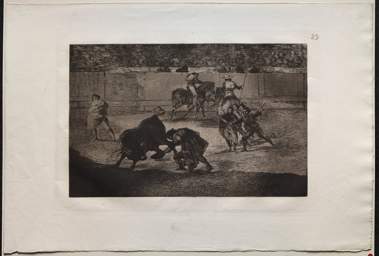 Boğa Güreşi: Pepe Illo "Recorte" Geçişini Yapıyor by Francisco de Goya