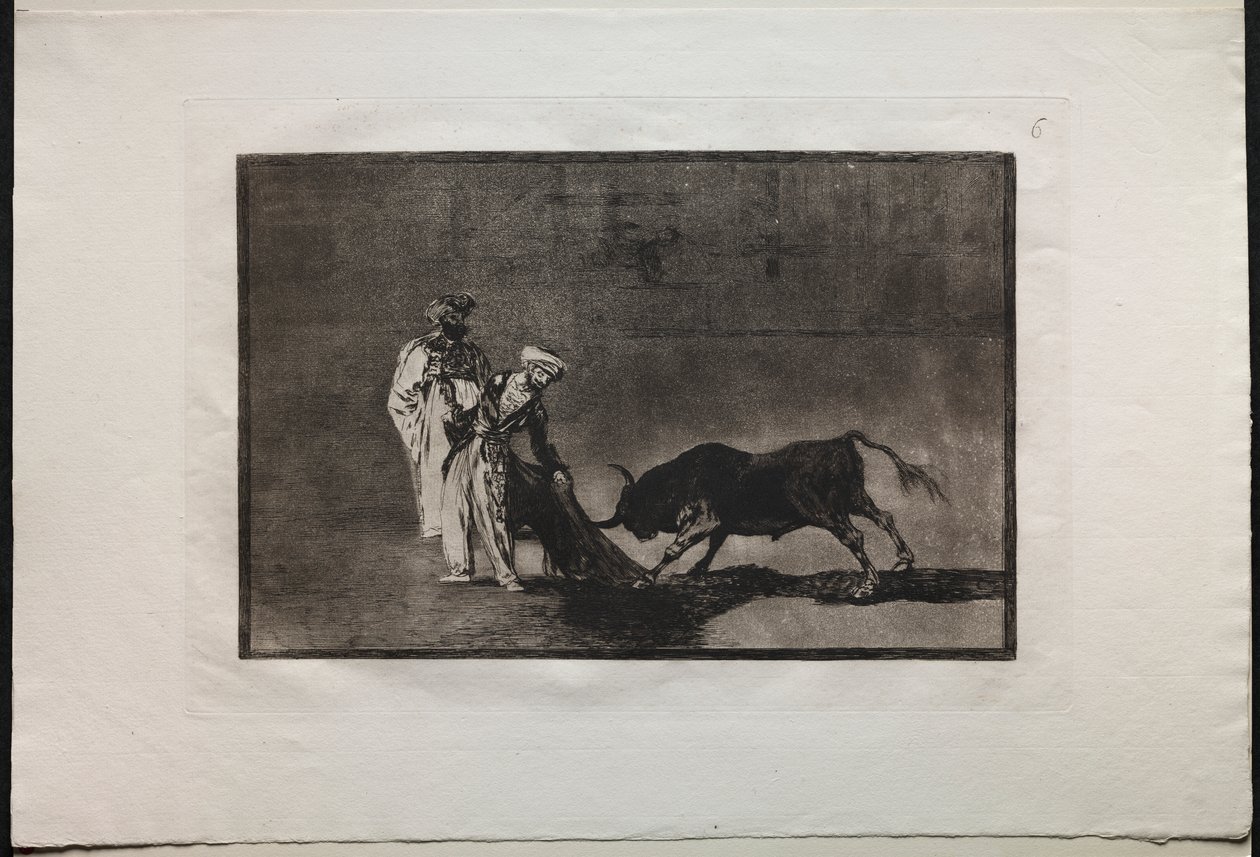 Boğa Güreşi: Moors, Burnous ile Boğayı Çağırarak Ringde Farklı Bir Oyun Oynar by Francisco de Goya