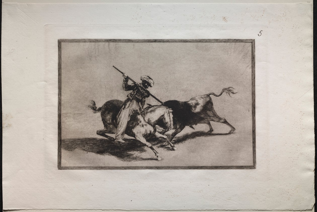 Boğa Güreşi: Ruhlu Moor Gazul, Kurallara Göre İlk Savaşan Kişidir, 1876. by Francisco de Goya