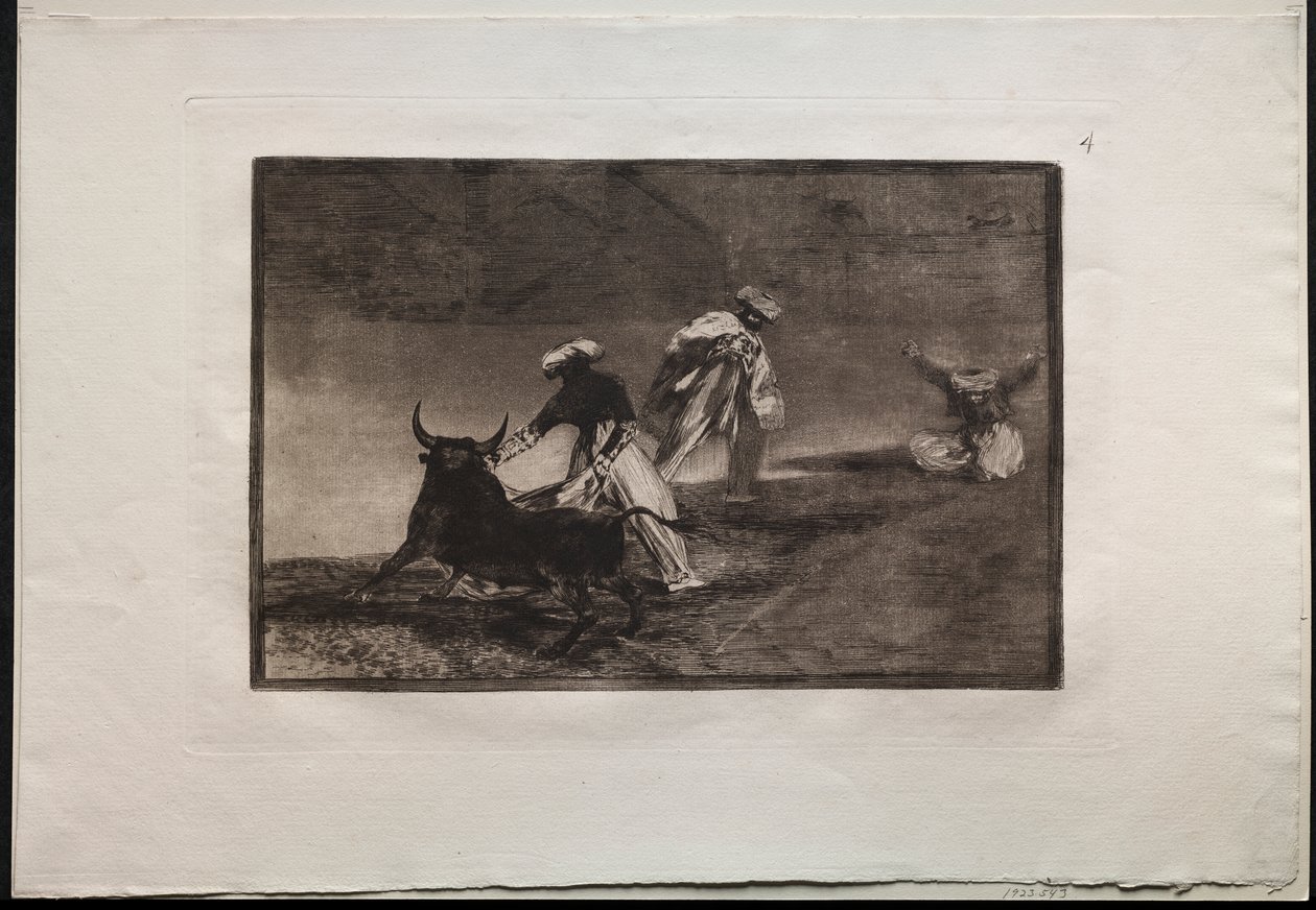 Boğa Güreşi: Bir Muhafazada Pelerinle Başka Bir Oyun Oynarlar by Francisco de Goya