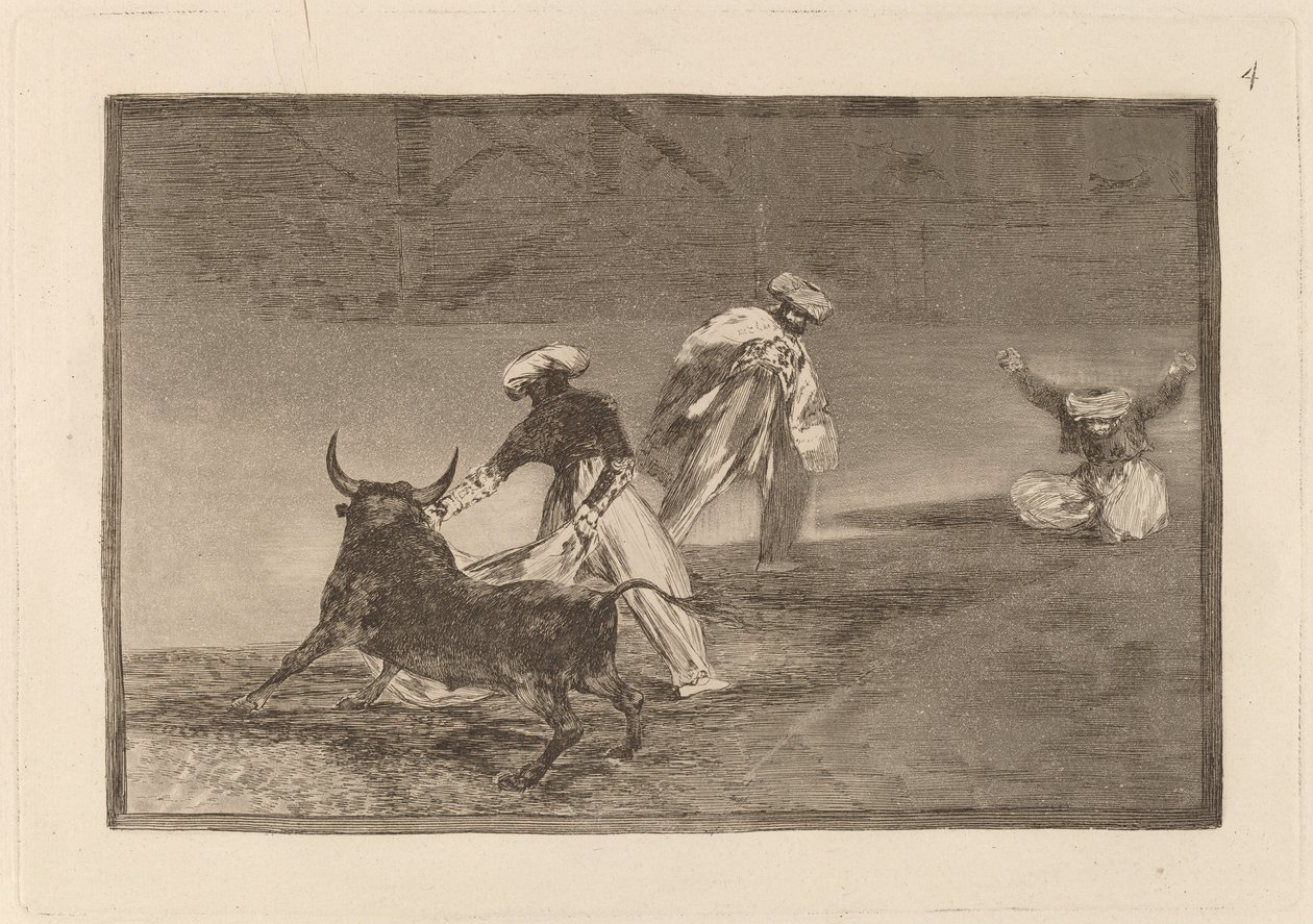 Capean otro encerrado (Bir Muhafazada Pelerinle Başka Bir Oyun Oynarlar) by Francisco de Goya