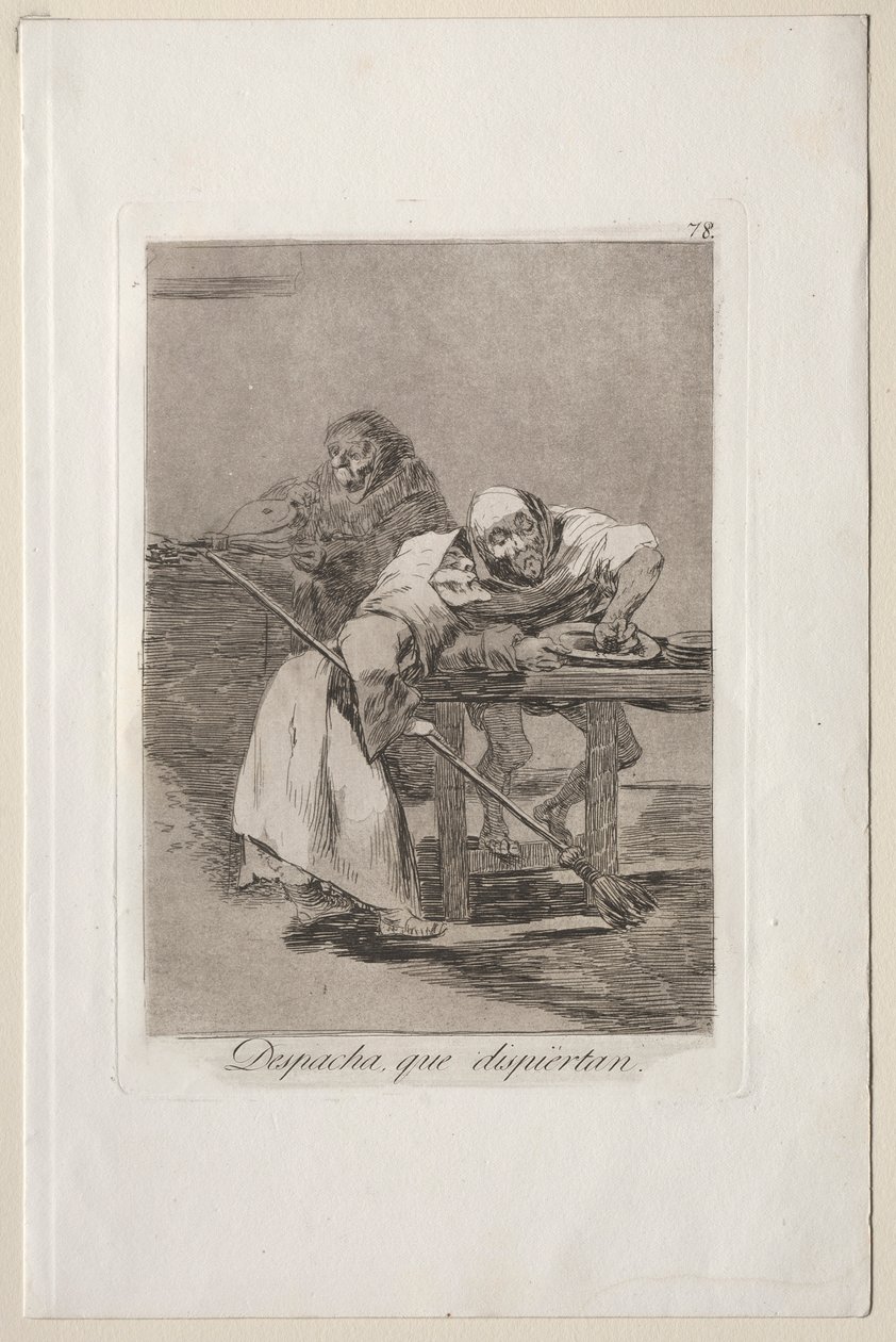 Caprichos: Çabuk Olun Uyanıyorlar. by Francisco de Goya