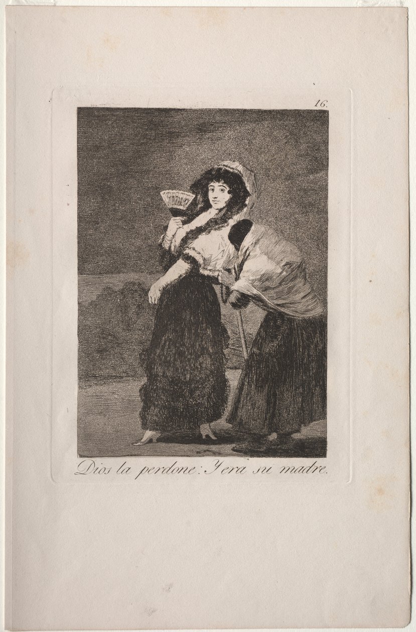 Caprichos: Tanrı aşkına: Ve Annesiydi. by Francisco de Goya