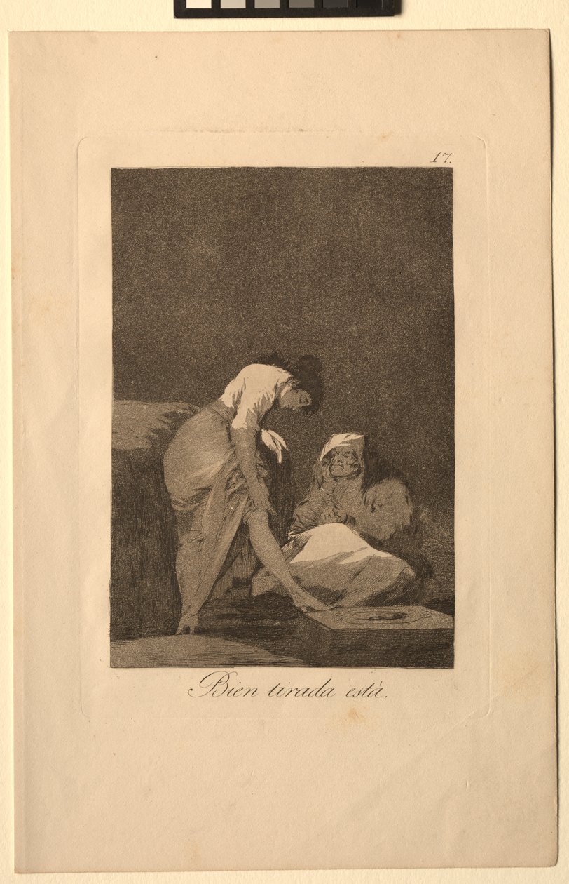 Caprichos: Güzel Esnemiştir. by Francisco de Goya