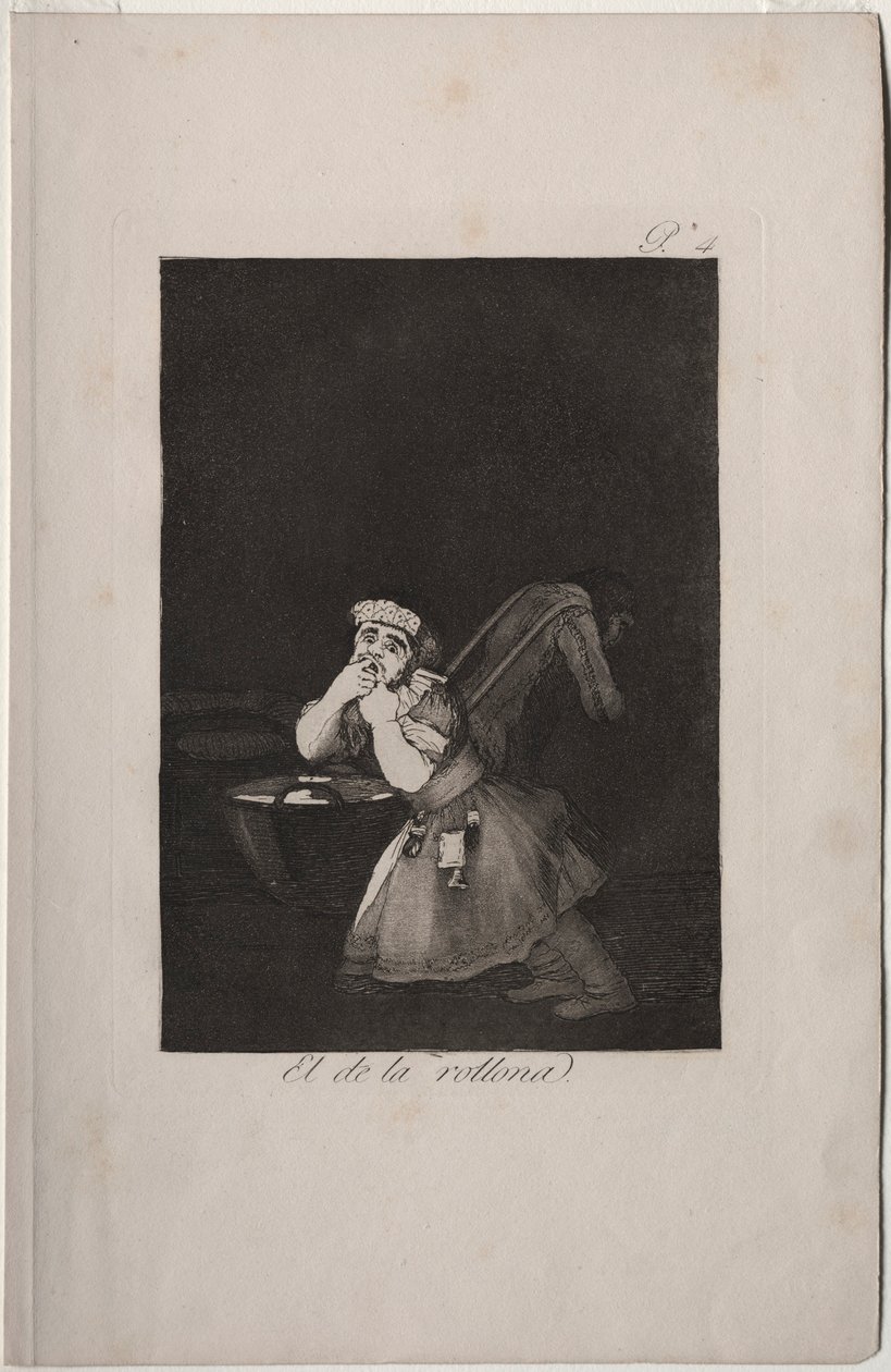 Caprichos: Dadı çocuğu. by Francisco de Goya