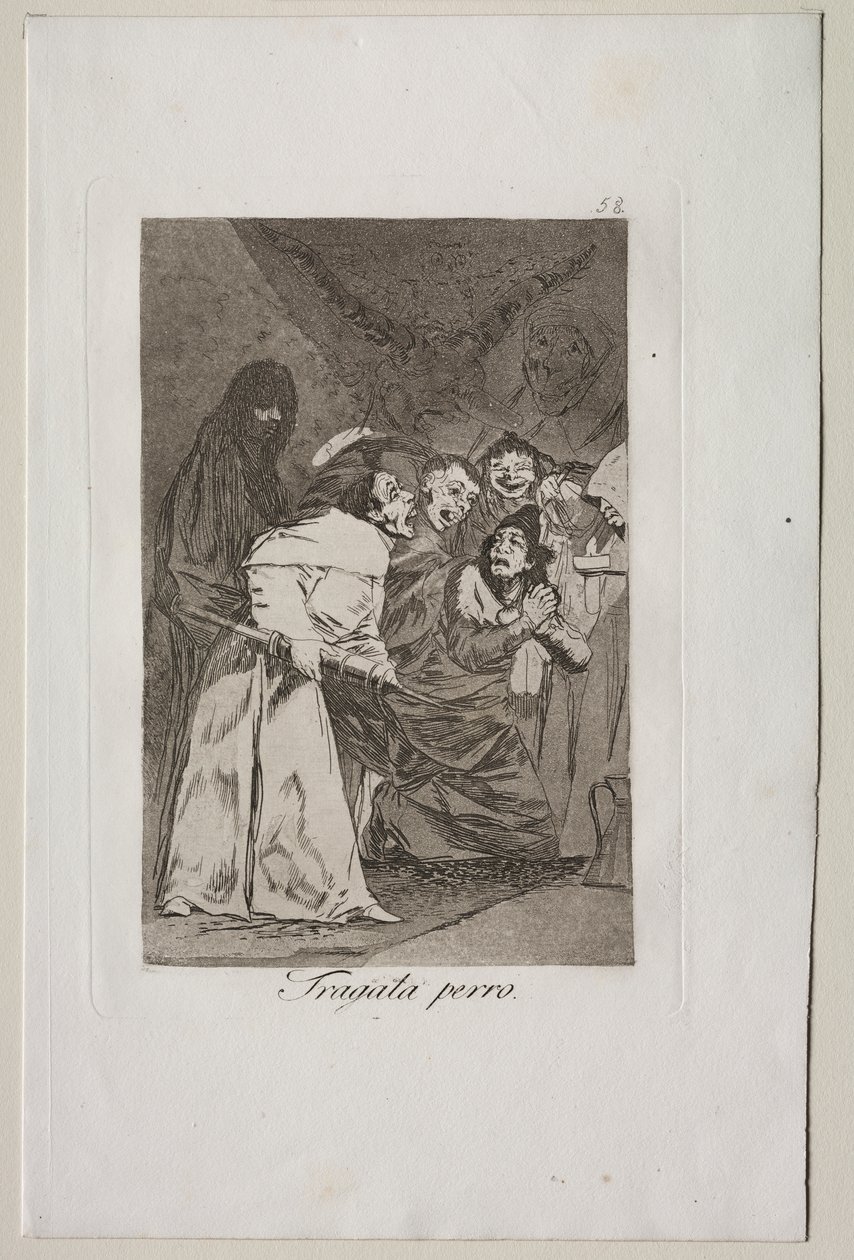 Caprichos: Yut onu, Köpek! by Francisco de Goya