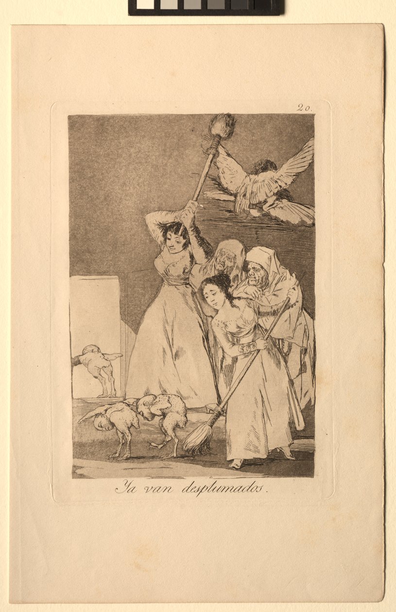 Caprichos: İşte Kopardılar, yani tüylendiler. by Francisco de Goya