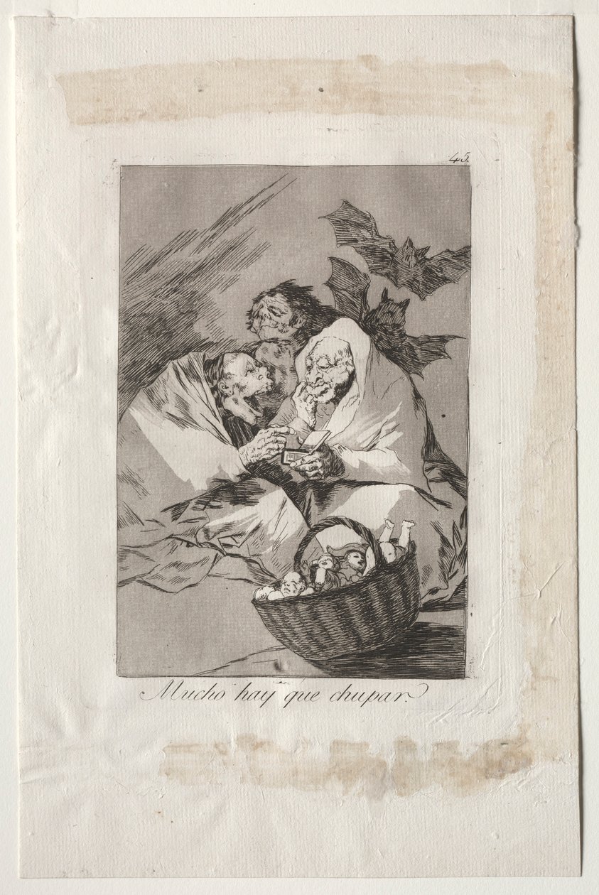 Caprichos: Emecek Çok Şey Var, 1799. by Francisco de Goya