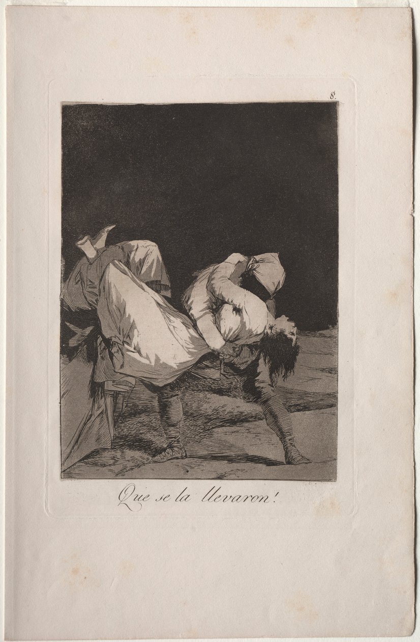 Caprichos: Onu Getirdiler!. by Francisco de Goya