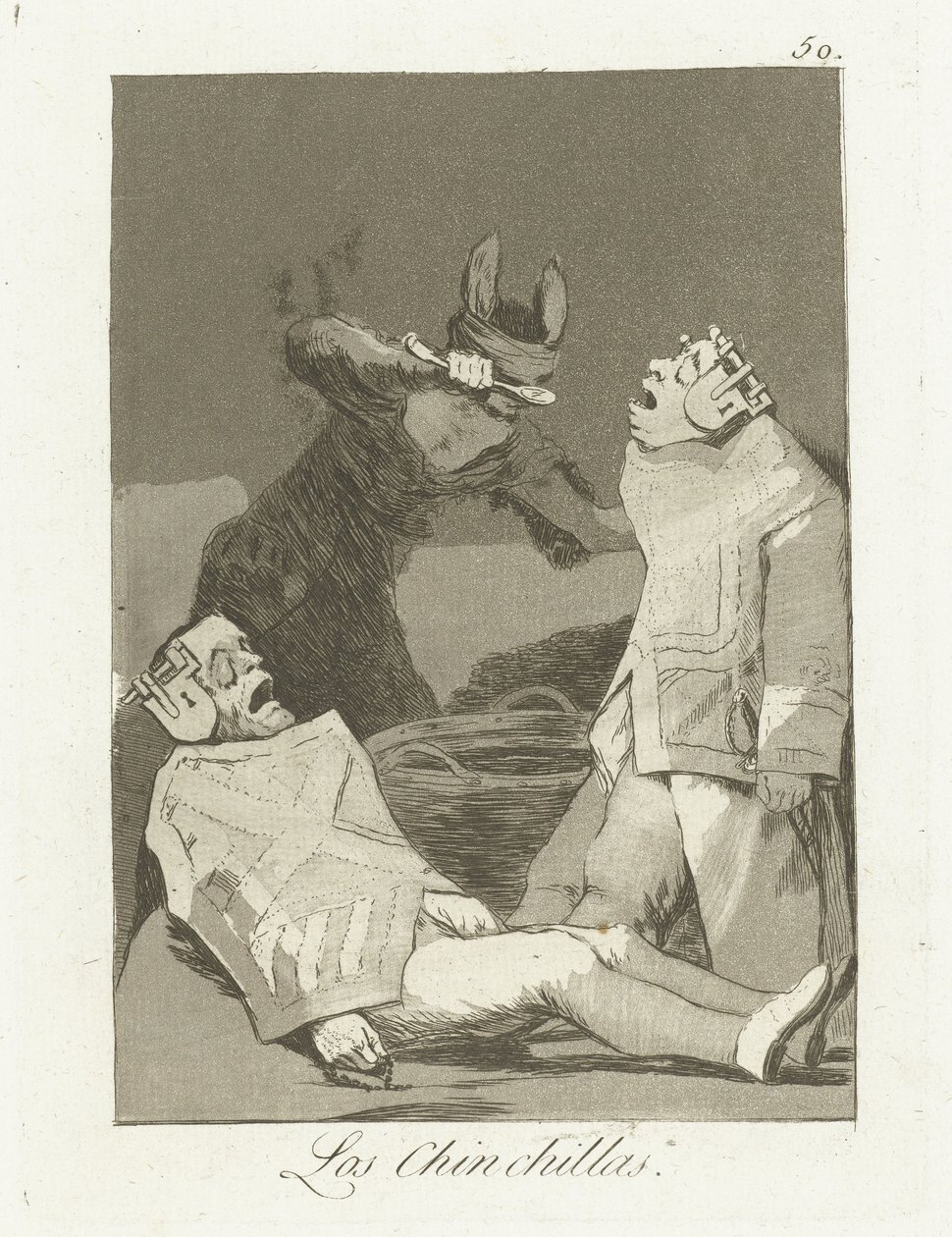 De Chinchillas Los Chinchillas (nesne üzerindeki başlık) Los Caprichos (dizi başlığı) by Francisco de Goya