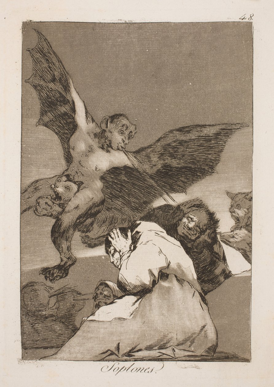 kulaklarına üflerler by Francisco de Goya