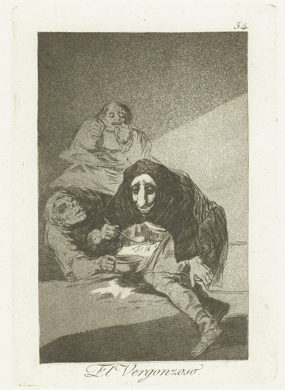 schaamtevolle tarafından Utanç verici (nesne üzerindeki başlık) Los Caprichos (dizi adı) by Francisco de Goya