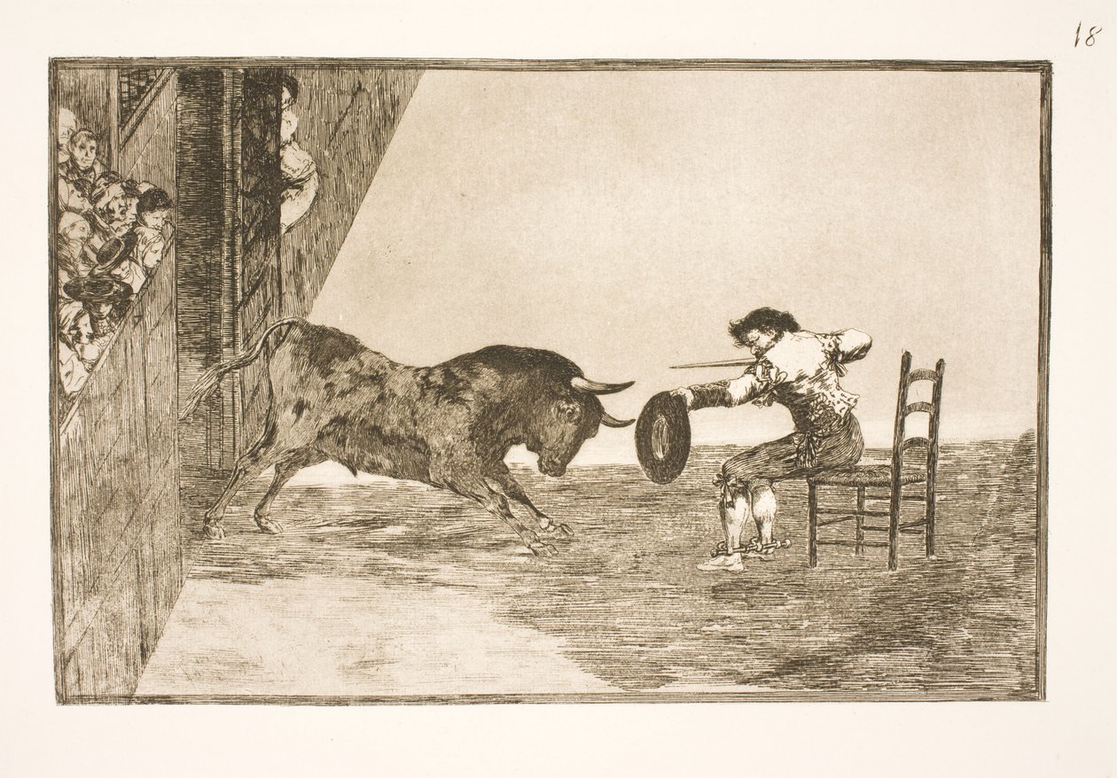 Den modige Martincho ve Saragossa arenaen by Francisco de Goya