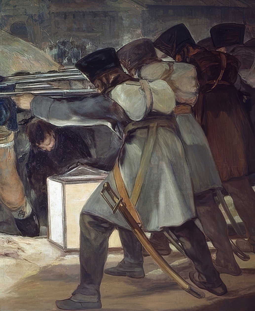 3 Mayıs 1808 (isyancı sokak savaşçılarının vurulması). 1814. Detay by Francisco de Goya