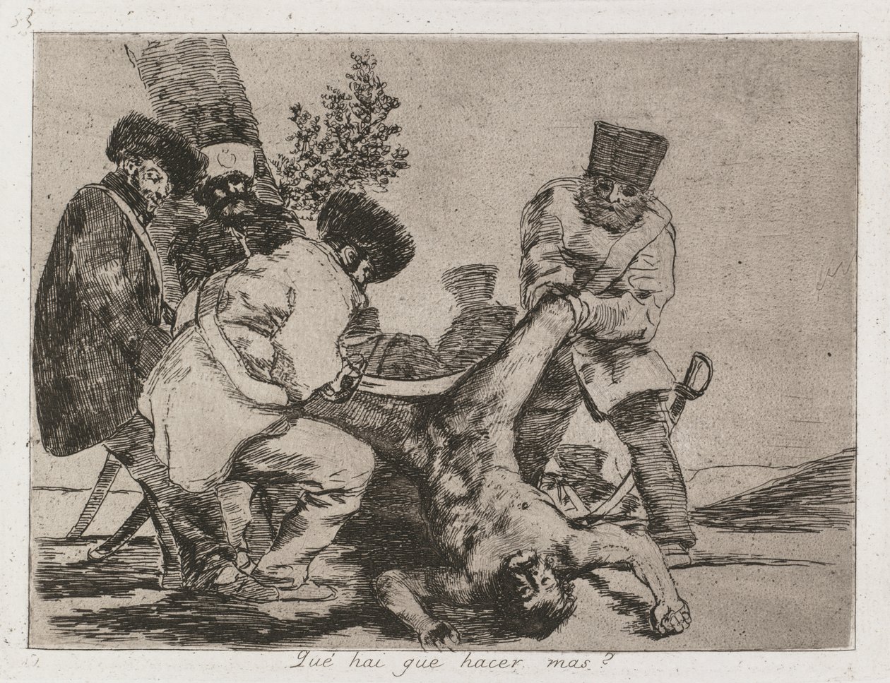 Savaşın Felaketleri: Pl. 33, Daha ne yapılabilir, 1810-1813. by Francisco de Goya