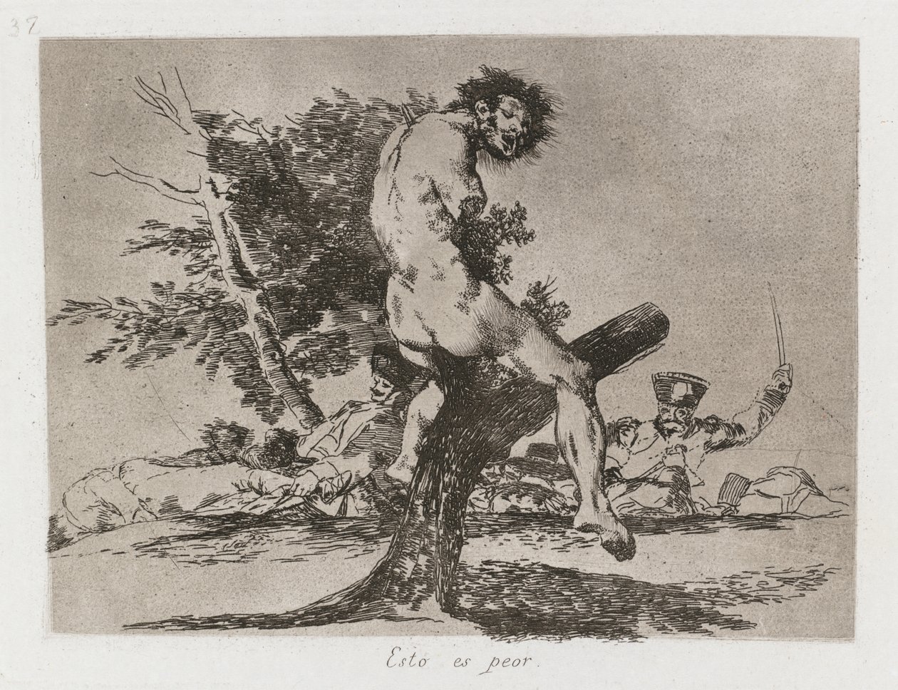 Savaşın Felaketleri: Pl. 37, Bu daha kötü, 1810-1813. by Francisco de Goya