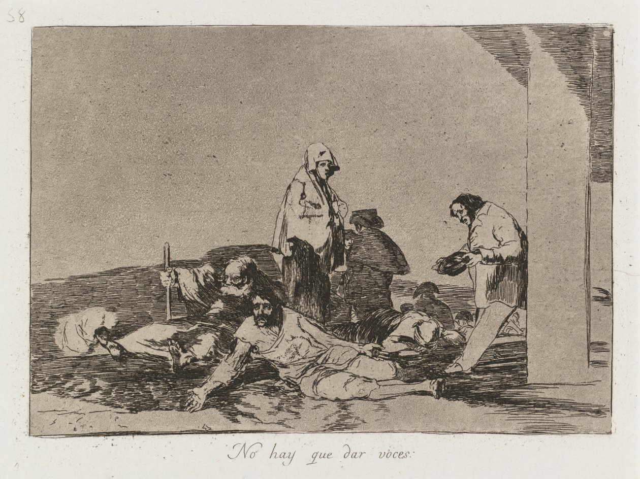 Savaşın Felaketleri: Pl. 58, Bağırmanın faydası yok, 1810-1813. by Francisco de Goya