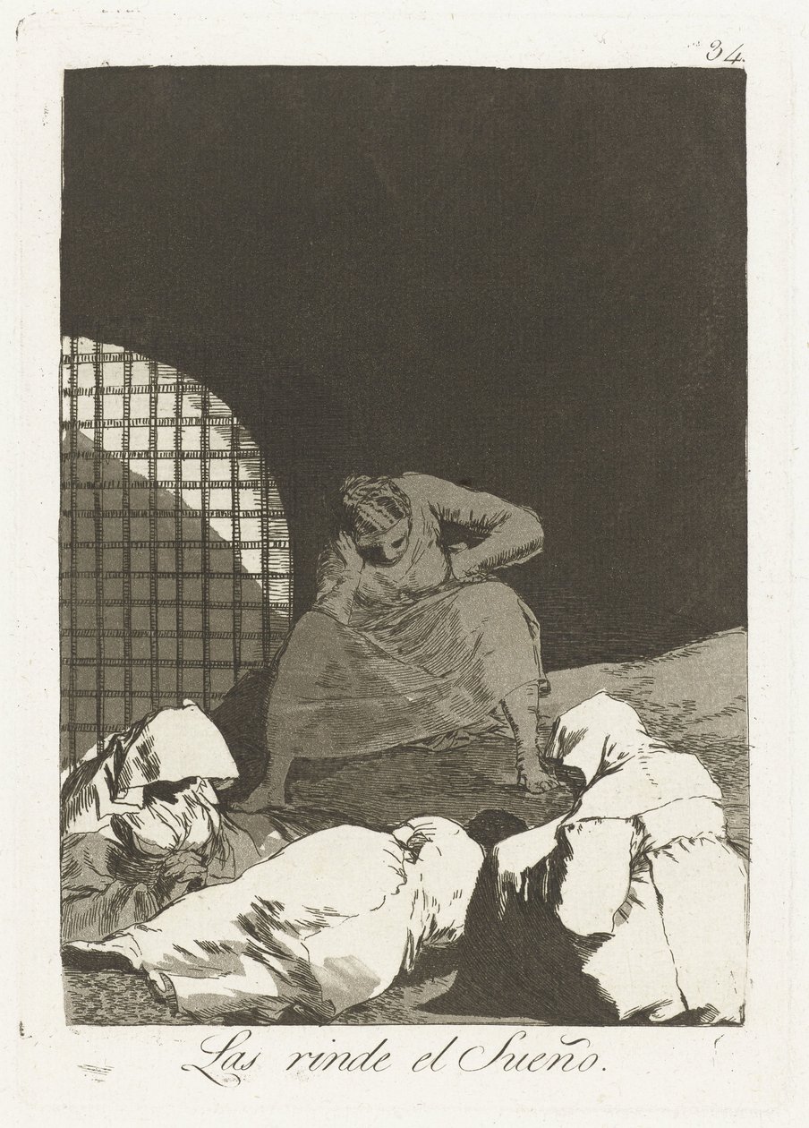 Kapı tokatı overvalley Rüya onları işler (nesne üzerindeki başlık) Los Caprichos (dizi adı) by Francisco de Goya