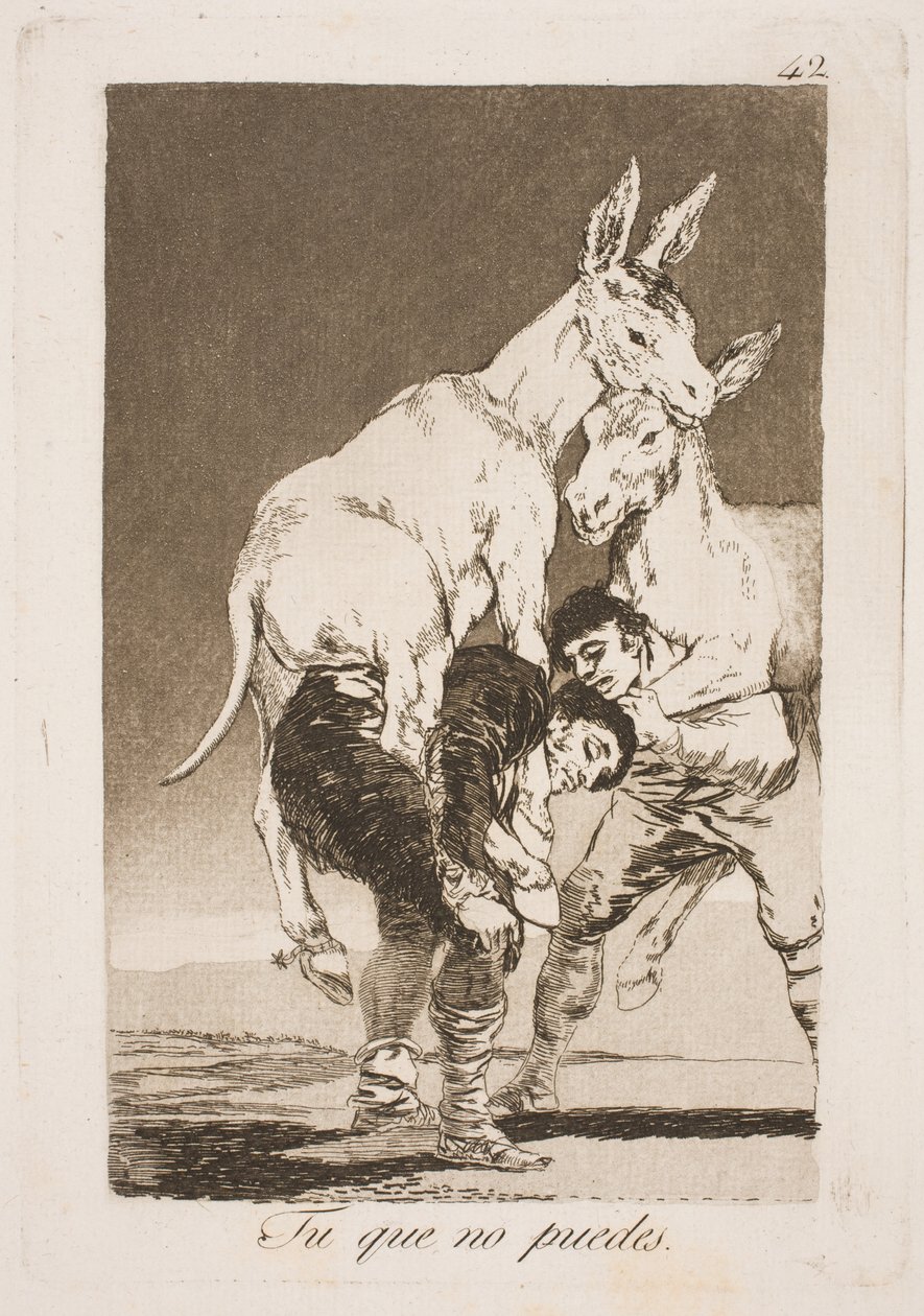 Yapamayanlar beni sırtında taşımalı by Francisco de Goya