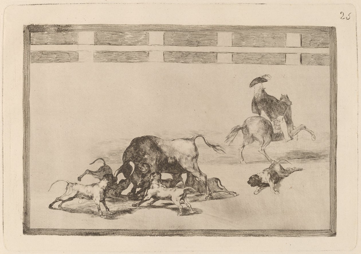 Echan perros al toro (Boğada Köpekleri Gevşetirler) by Francisco de Goya