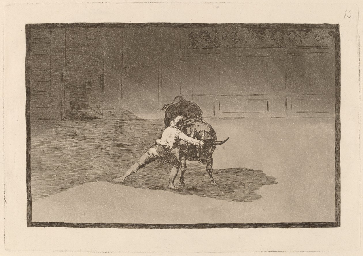 Ünlü Martincho, banderillas al quiebro by Francisco de Goya