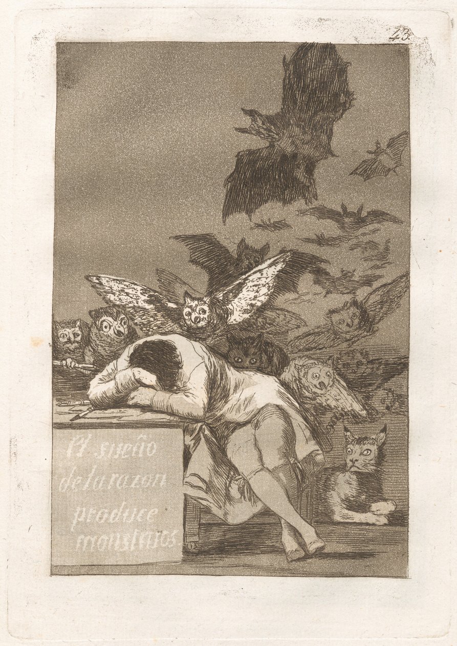 Aklın Uykusu Canavarlar Yaratır by Francisco de Goya
